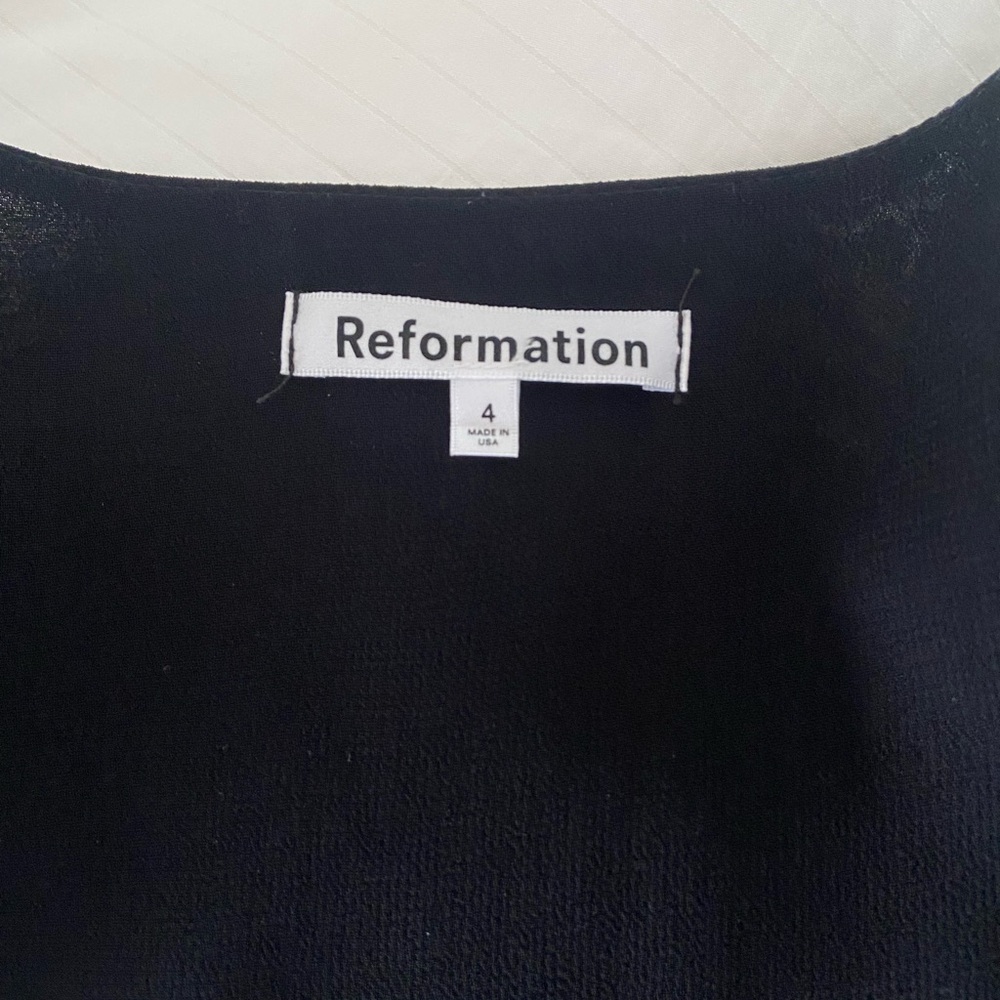Reformation Black Woodson Dress with Lace Details - Picture 3 of 5